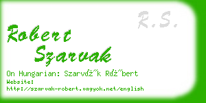 robert szarvak business card